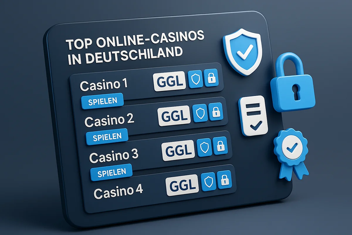 Übersicht der besten deutschen Online Casinos mit Lizenzlogos und Sicherheitsmerkmalen